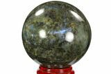 Flashy, Polished Labradorite Sphere - Madagascar #103713-1
